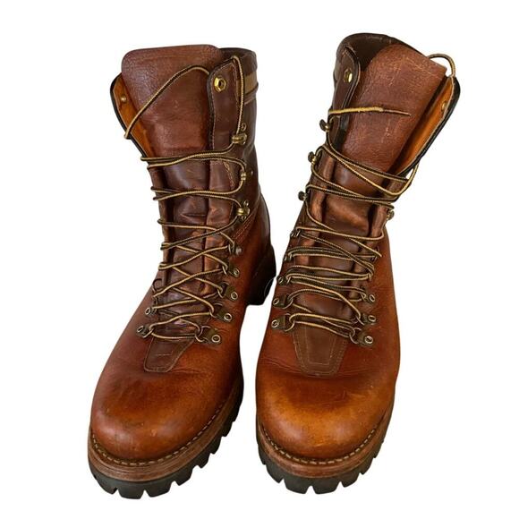 Herman Survivors Other - Vintage Herman Survivors Brown Leather Mountaineer Boots Men's Size 10 Vibram